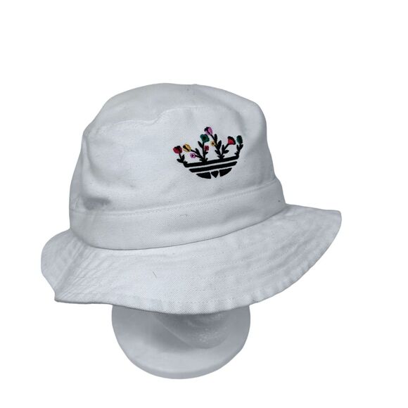 adidas Accessories - White Adidas Floral Trefoil Bucket Hat